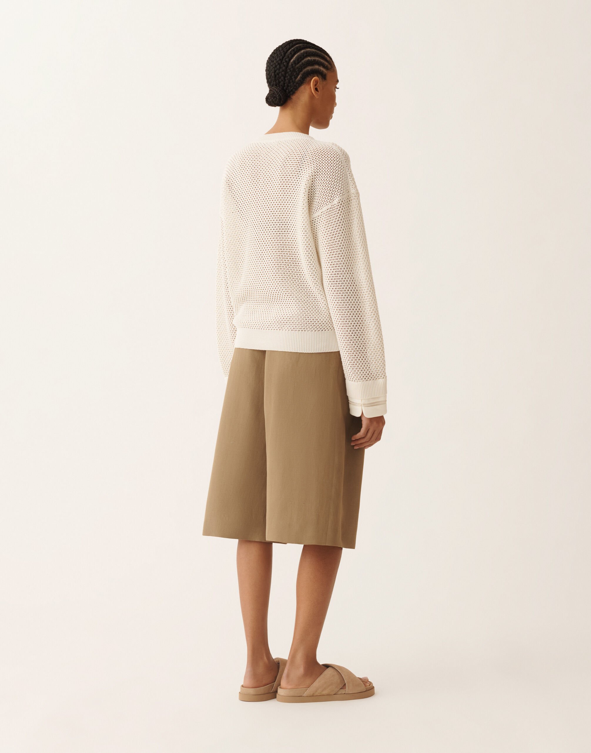 Maglia in cotone organico con viscosa brillante, burro Fabiana Filippi Maglia in cotone organico con viscosa brillante, burro BURRO MAD276F481M1560000