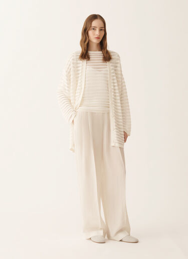 Fabiana Filippi White cotton and linen sweater with sequins White MAD266F102L7680000