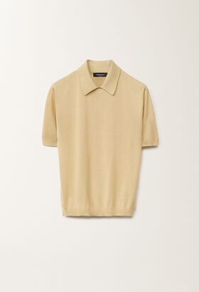Fabiana Filippi CASHMERE SILK SHORT SLEEVE SWEATER WITH POLO COLLAR BLACK MAD265F038L1610000