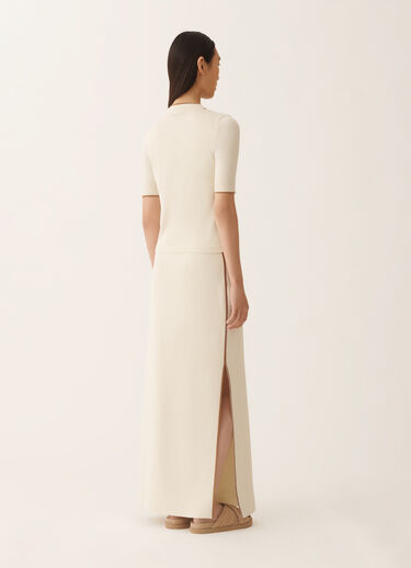 Fabiana Filippi Organic cotton T-shirt, butter and wicker BUTTER MAD276F544M1810000