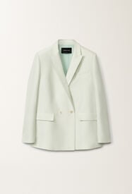 Fabiana Filippi Zweireihige Jacke aus Baumwolle und Mikado-Seide, wassergrün WASSERGRÜN GCD275F412D7870000