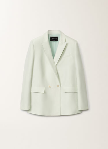 Fabiana Filippi Cotton and silk double-breasted mikado jacket, aqua green AQUAGREEN GCD275F412D7870000