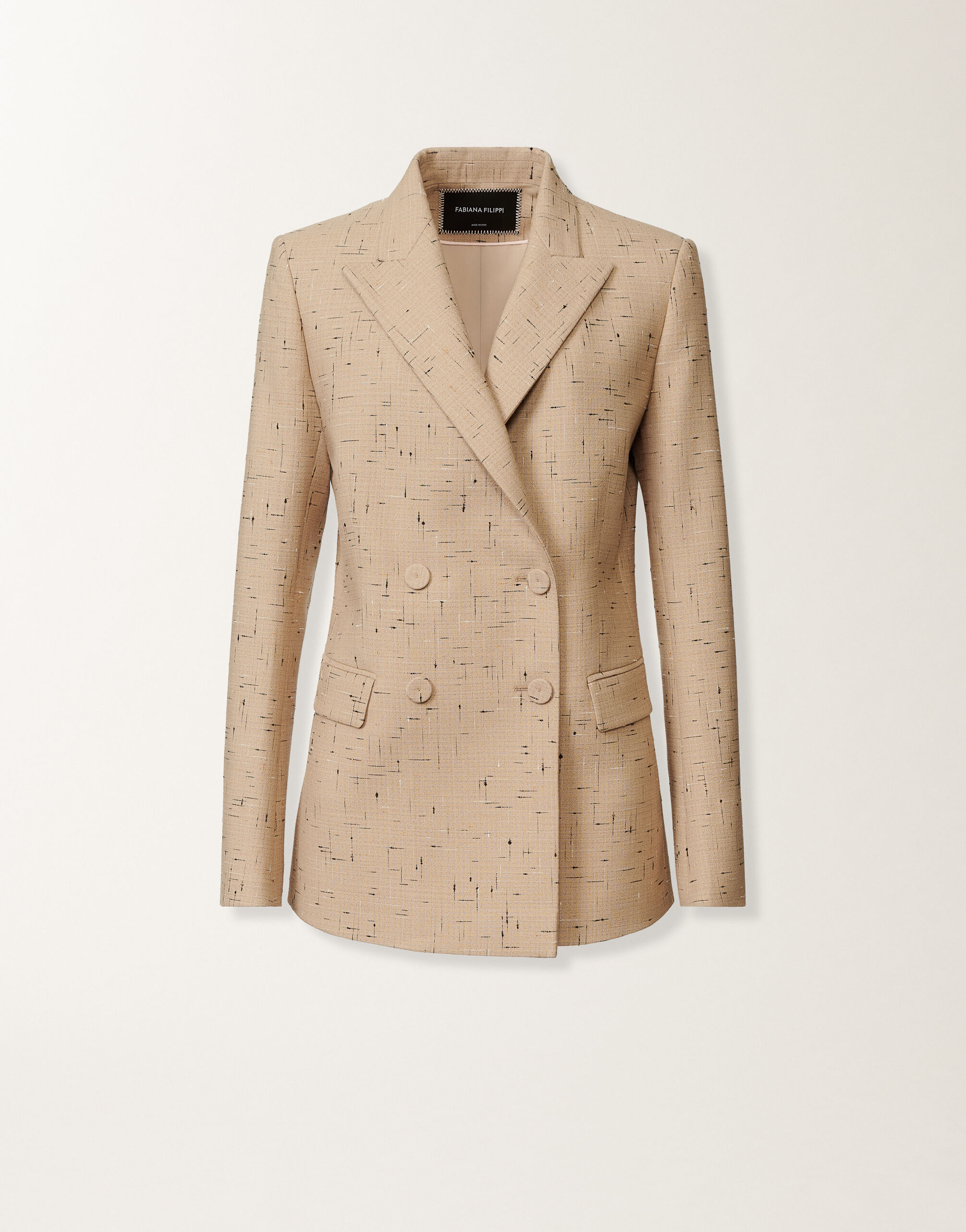Fabiana Filippi Double-breasted jacket in buttoned tailoring, maple BEIGE GCD215F207D8920000