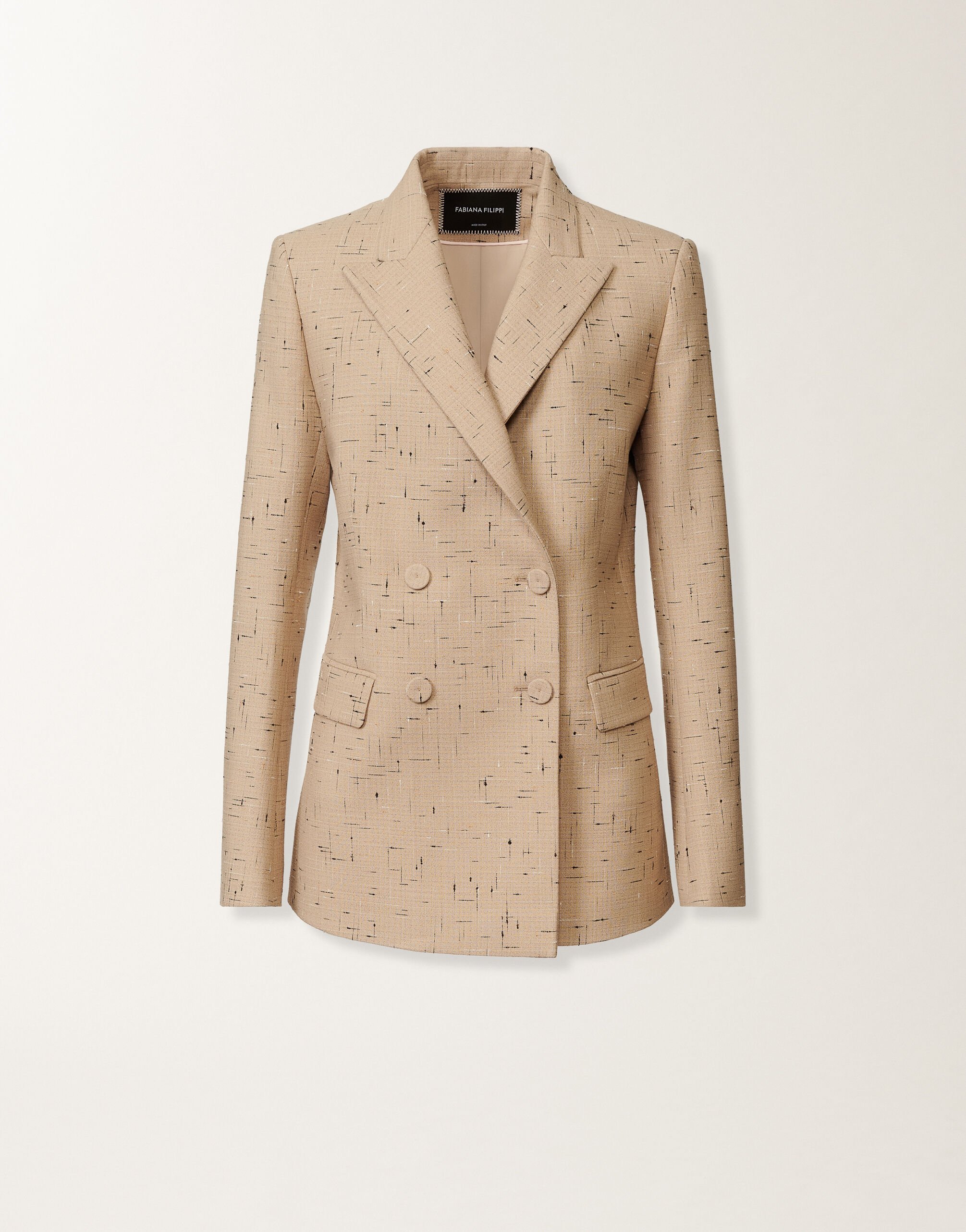 Fabiana Filippi Double-breasted jacket in buttoned tailoring, maple BEIGE GCD215F207D8920000