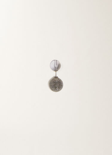 Fabiana Filippi Double ball earrings in plexi and filo diamante, smoke Smoke BXD266A862M0230000