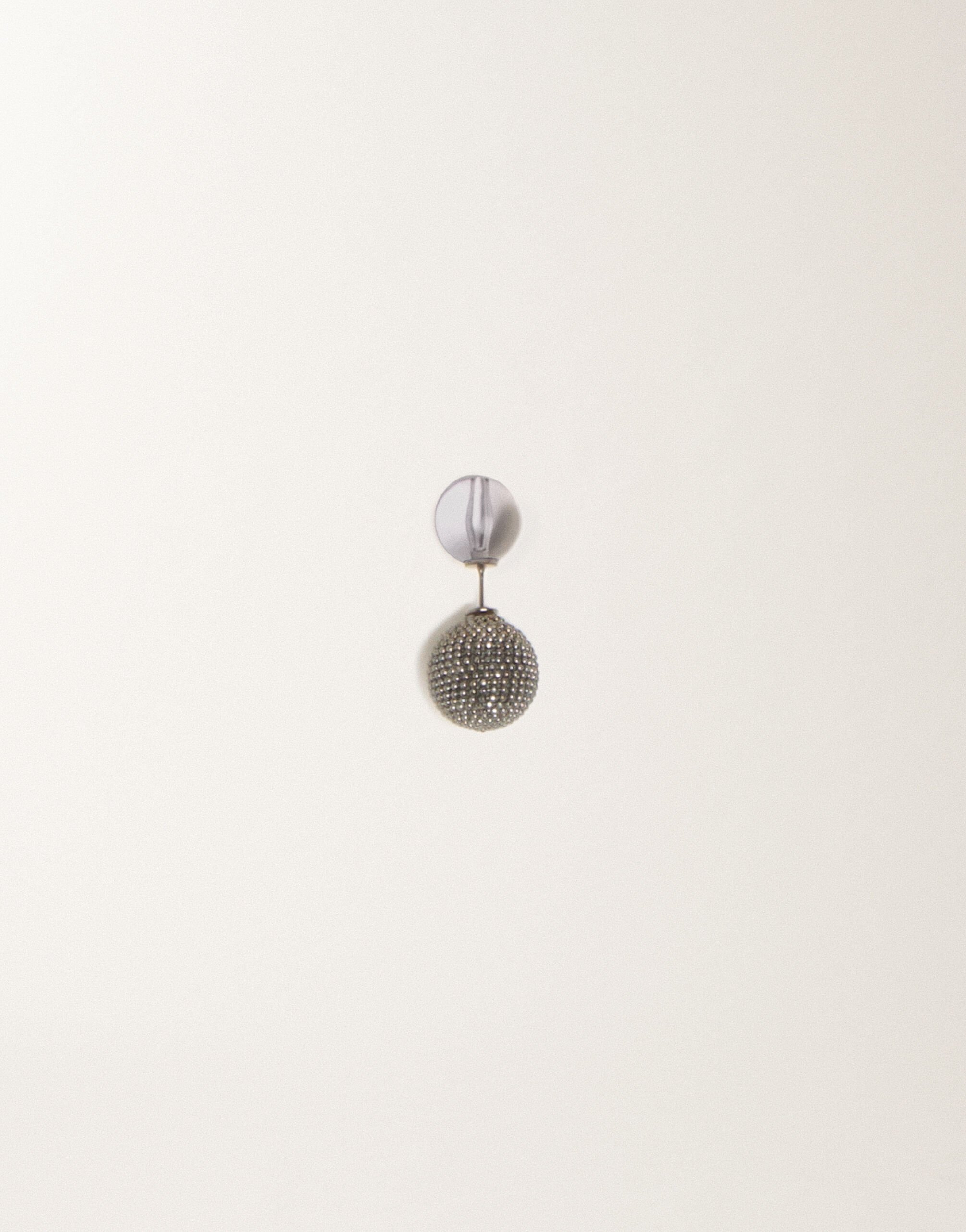 Fabiana Filippi Double ball earrings in plexi and filo diamante, smoke Smoke BXD266A862M0230000