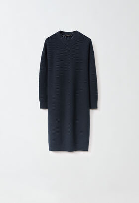 Fabiana Filippi MESH KNIT DRESS WITH FILO DIAMANTE DETAIL GREY GCD214F184D7280000