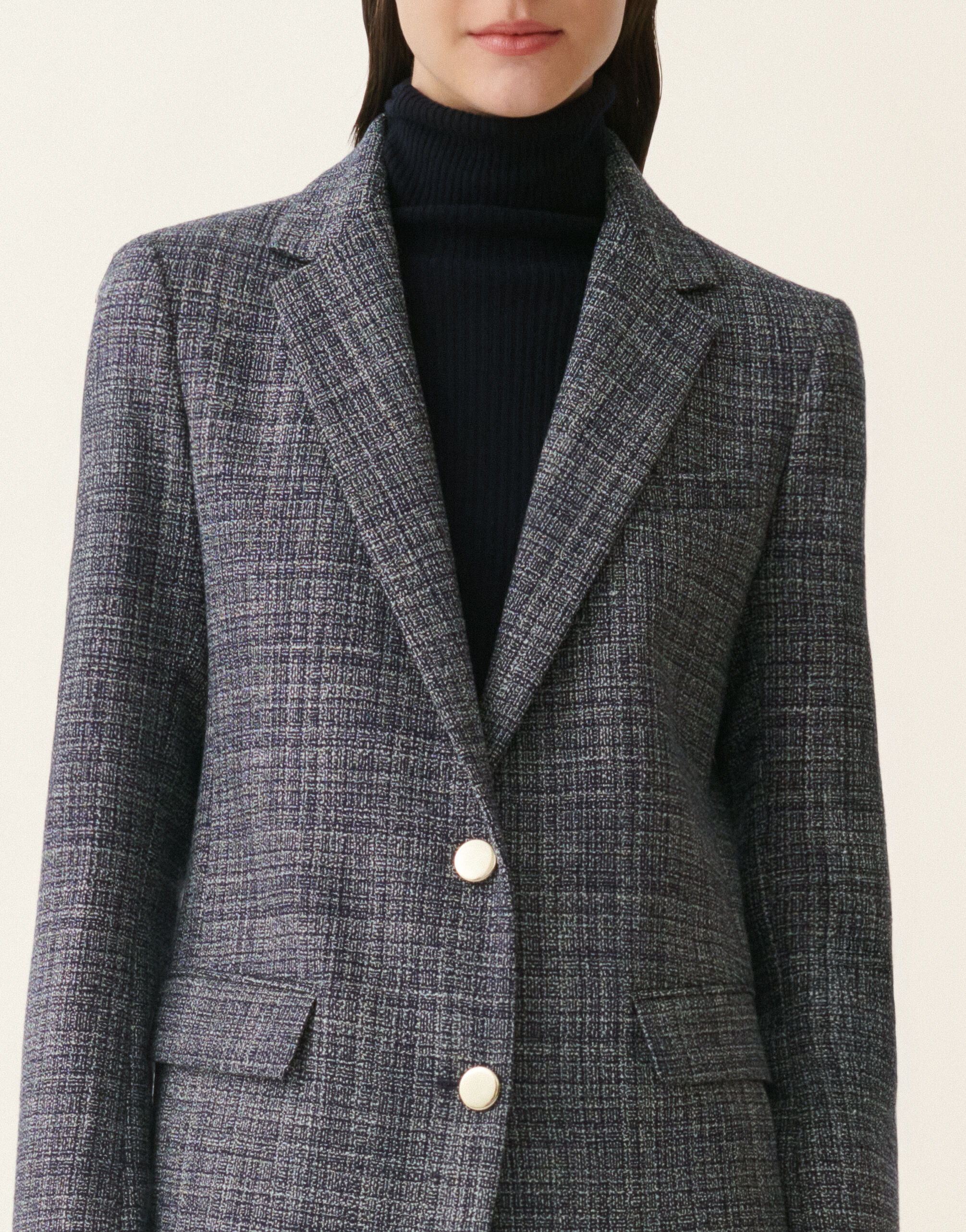 Blazer en mouliné, bleu nuit Fabiana Filippi Blazer en mouliné, bleu nuit Bleu nuit GCD216F168D9830000