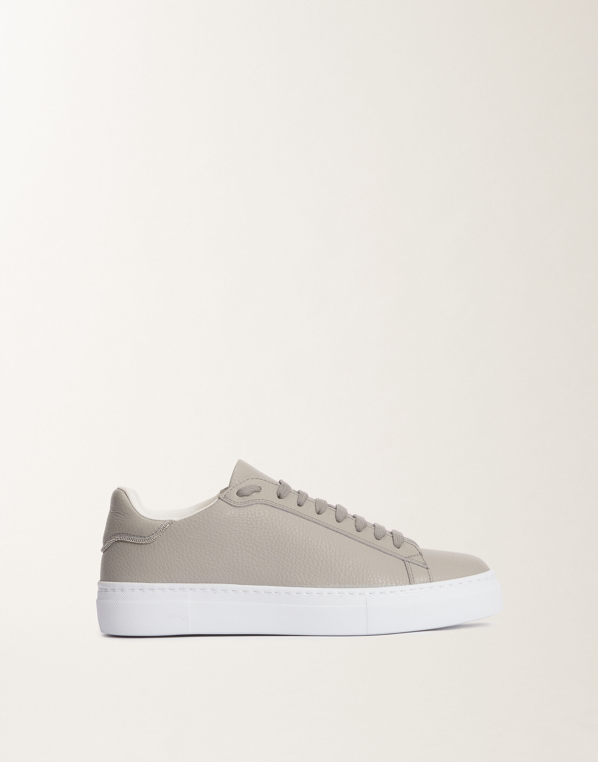 Fabiana Filippi Sneakers aus Leder mit Struktur, steingrau GRAU ASD265A939L2650000