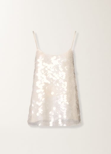 Fabiana Filippi Tanktop aus gebürsteter Merinowolle und Mohair, Raffia Weiß MAD225F493L6230000