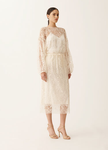 Fabiana Filippi Top de encaje, mantequilla MANTEQUILLA TPD276F749D9710000