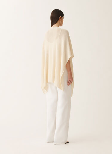 Fabiana Filippi Cotton and linen cape with sequins, vanilla VANILLA SAD275A009D2730000