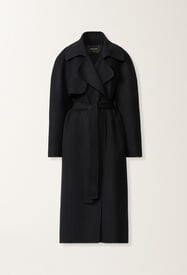 Fabiana Filippi Night blue wool double trench coat Blue CTD266F244L7360000