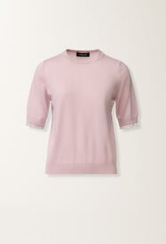 Fabiana Filippi Pullover aus Wolle und Baumwolle, rosa-lila Fliederrosa MAD266F042L9300000