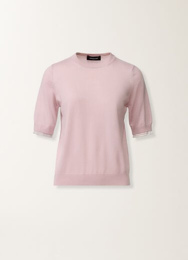 Fabiana Filippi Pullover aus Wolle und Baumwolle, rosa-lila Fliederrosa MAD266F042L9300000