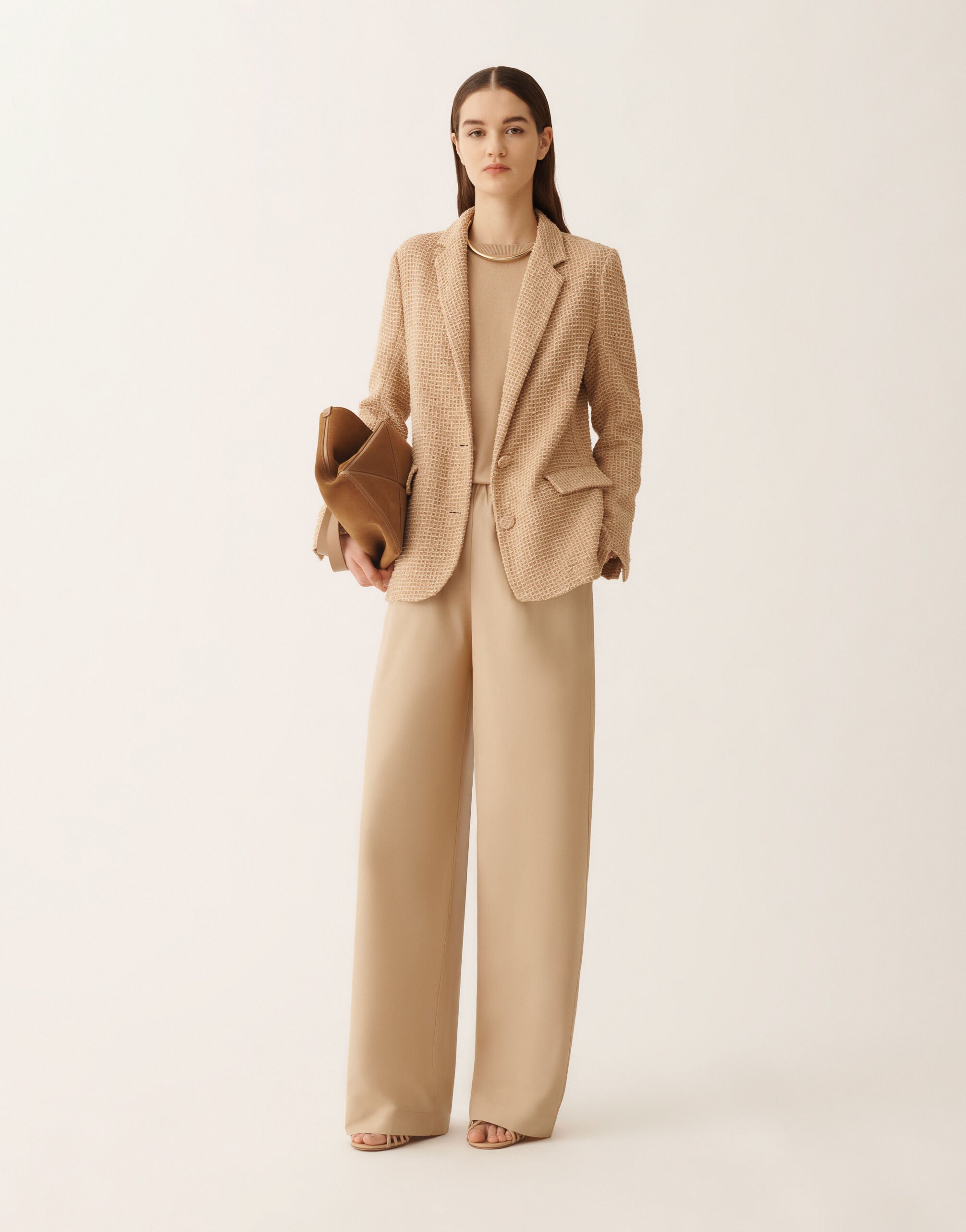 Fabiana Filippi Oversized jacket in cotton mesh and sequins, maple ACER GCD276F218D9660000