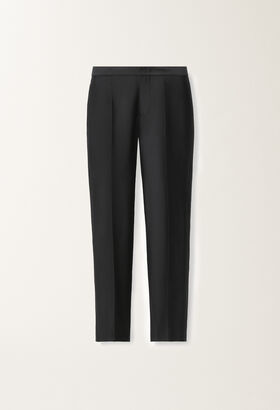 Fabiana Filippi COTTON SILK MIKADO REGULAR FIT TROUSERS BLACK PAD265F326D4320000