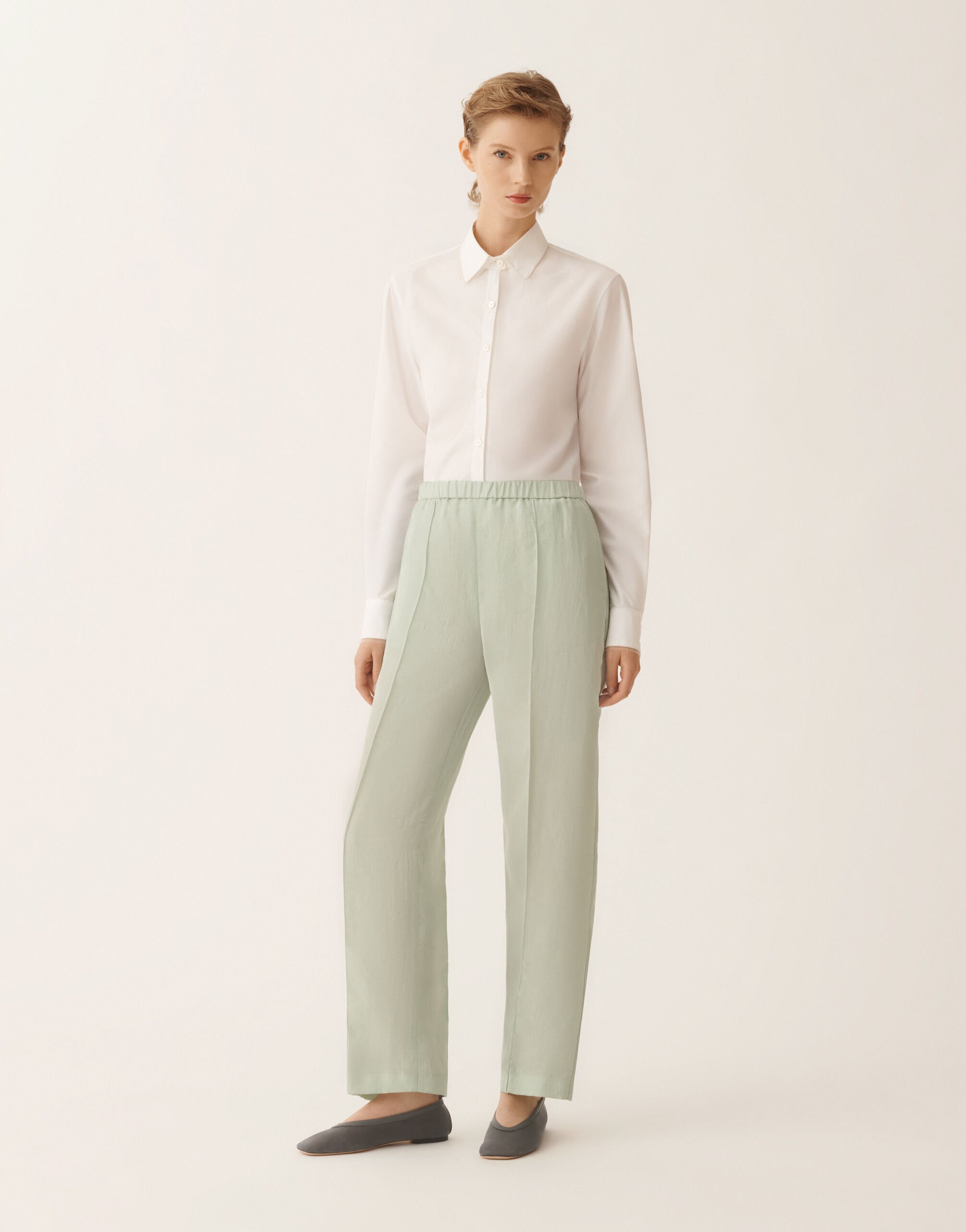 Fabiana Filippi Gubbio jogging pants in fluid fabric, Ghirri green Ghirri Green PAD266F322L7850000
