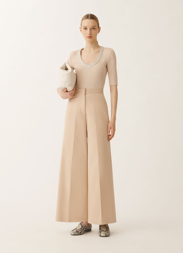 Fabiana Filippi Cotton gabardine trousers, sand SAND PAD275F772L1910000