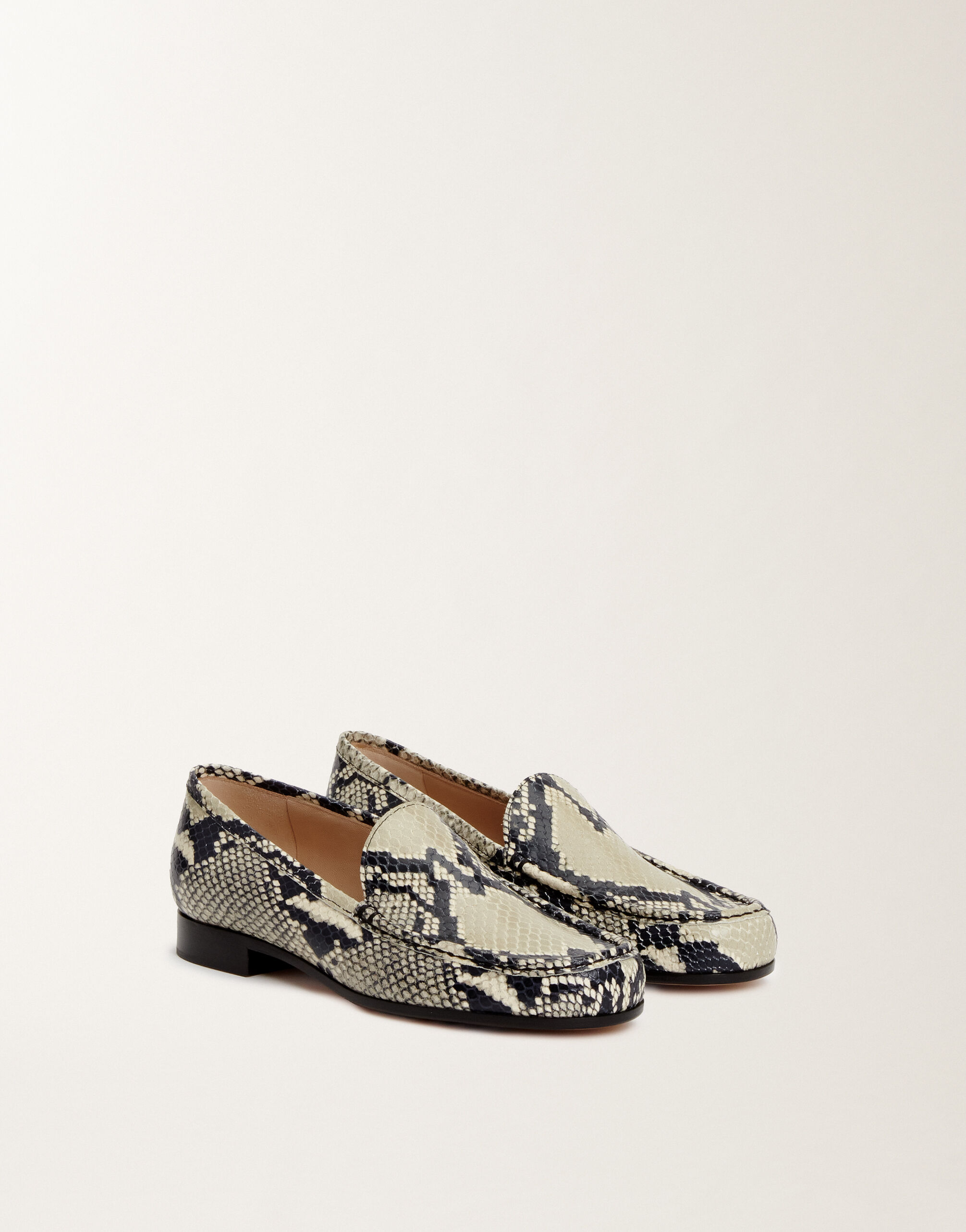 Fabiana Filippi Python-print calfskin loafers, putty WHITE ASD265A929L2520000