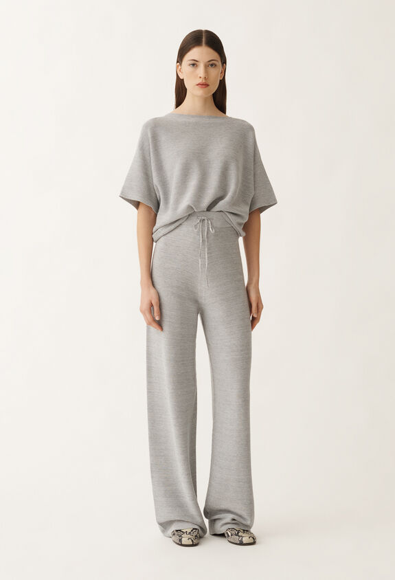 Fabiana Filippi Organic cotton and lurex trousers, rock grey GREY PAD265F425L2330000