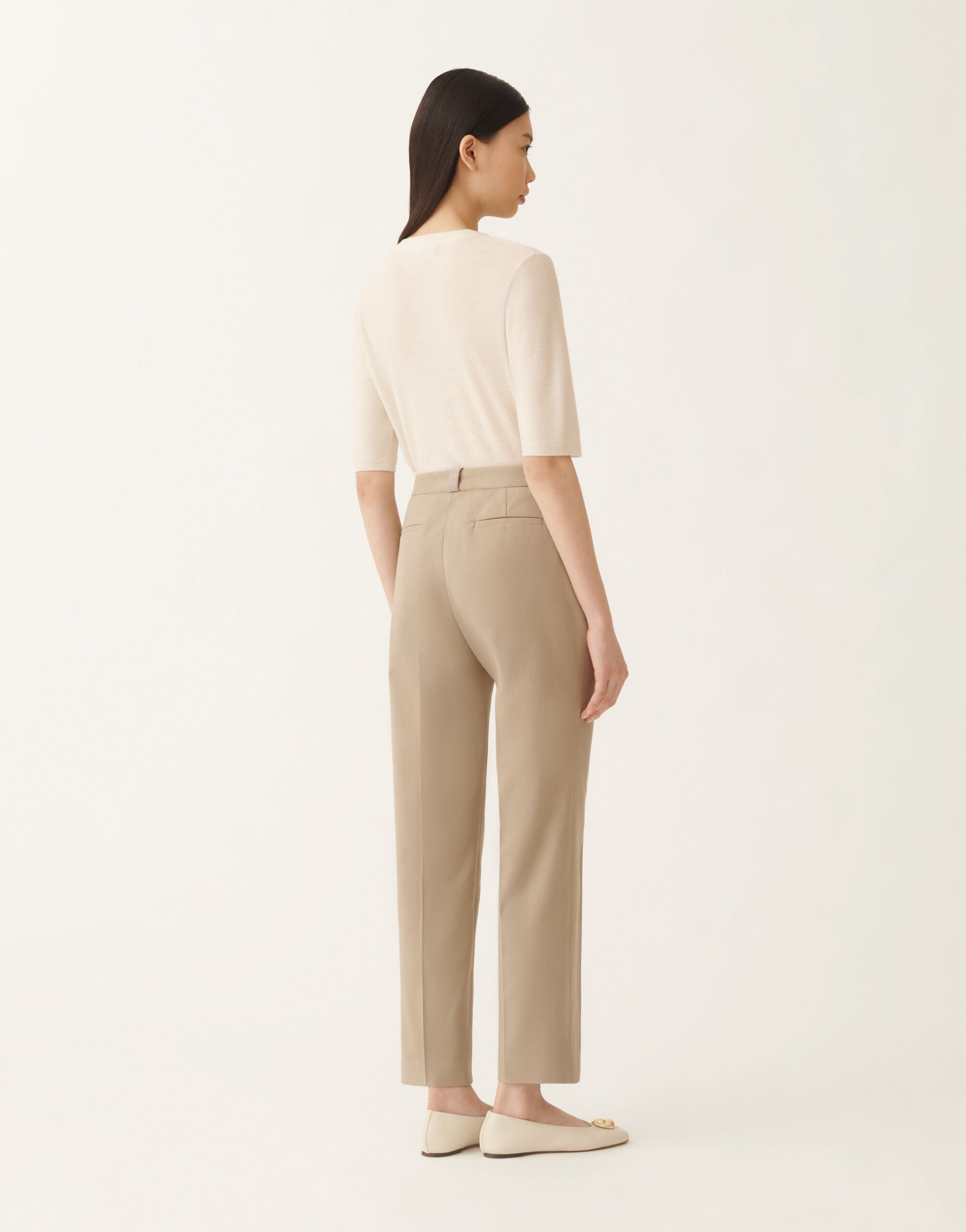Fabiana Filippi Montefalco cotton gabardine trousers, olive GREEN PAD215F326L5150000