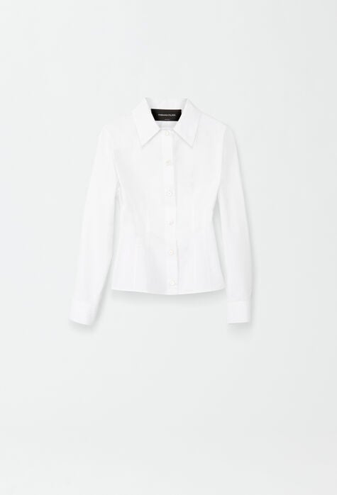 Fabiana Filippi Camicia giacca in popeline, bianco ottico ABD274F130H4550000