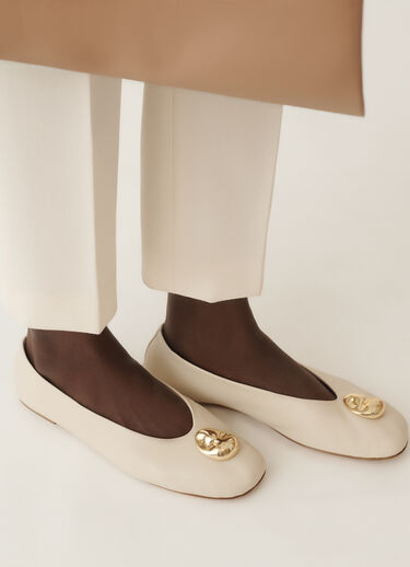 Fabiana Filippi Nappa leather ballet flats, butter WHITE ASD215A807L8200000