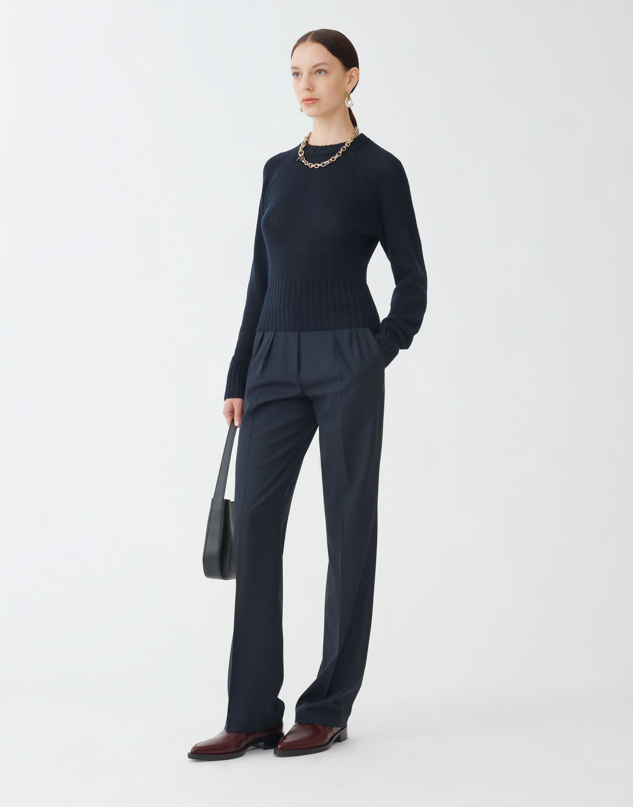 Fabiana Filippi Pullover aus Kaschmir-Gaze, Mitternachtsblau Mitternachtsblau MAD264F052N9000000