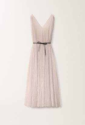 Fabiana Filippi Pleated tulle dress, mauve AQUAGREEN ABD275F625L2330000