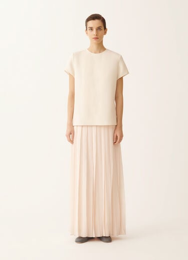 Fabiana Filippi Long dress with georgette skirt, butter BUTTER ABD276F643M1130000