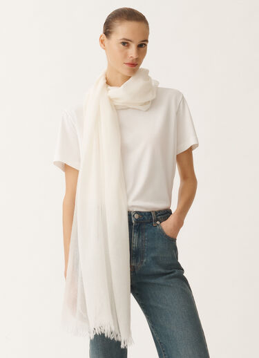 Fabiana Filippi Cashmere scarf, white WHITE SAD265A804L2010000