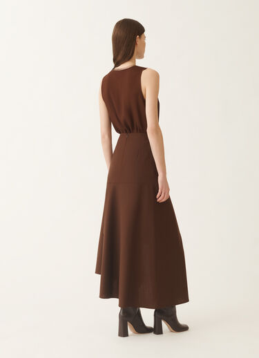 Fabiana Filippi Asymmetrischer Rock aus Cool Wool, ebenholzbraun Braun GND215F414D6200000