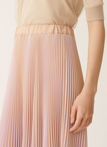 Fabiana Filippi Bicolor Satin-Plissé-Rock in Ahorn und Rosa Rosa GND266F405L7510000