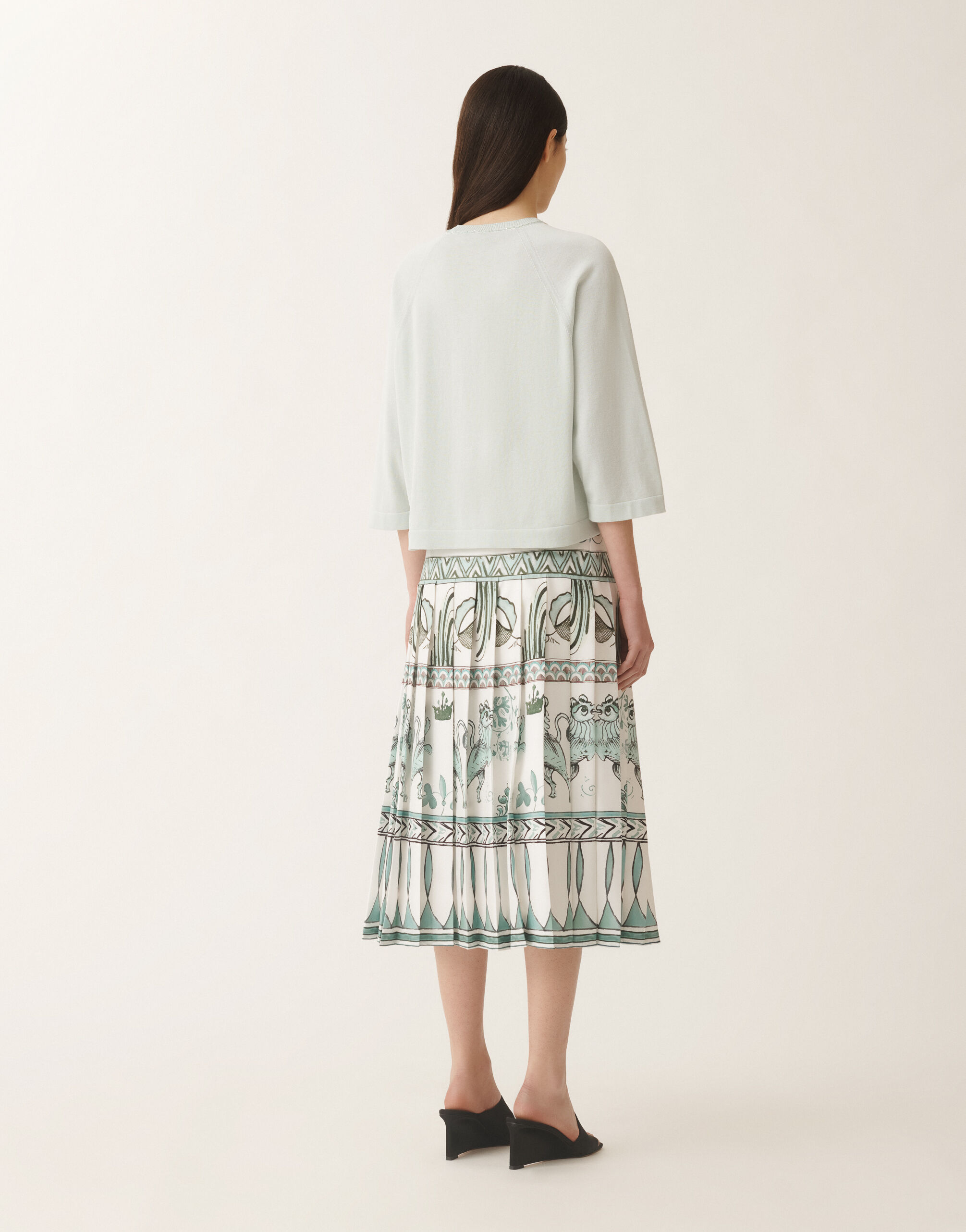 Fabiana Filippi Organic cotton cape, aqua green AQUAGREEN MAD275F481L2470000