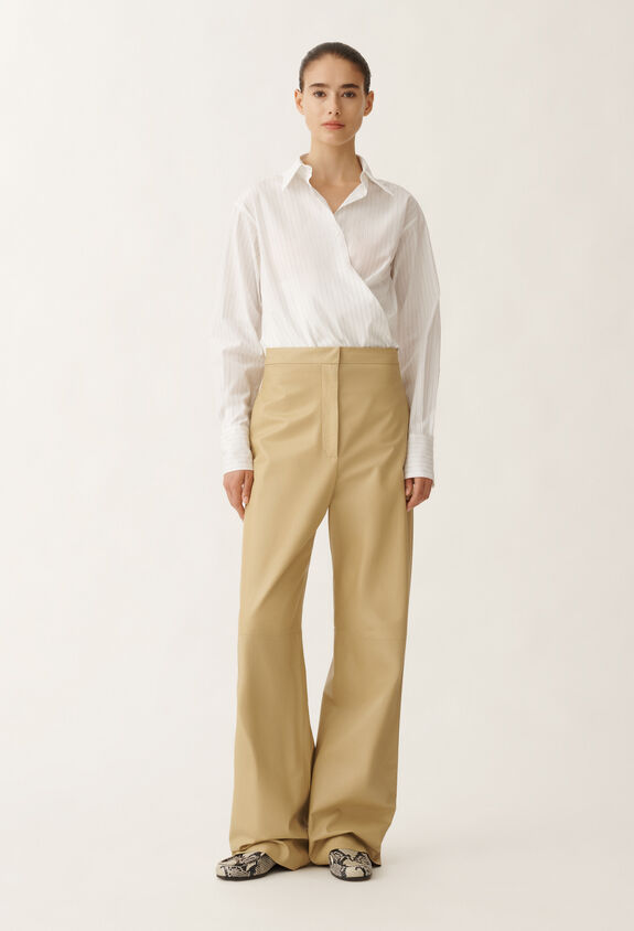 Fabiana Filippi Norcia lightweight nappa leather trousers, gold YELLOW PLD265F331D7510000