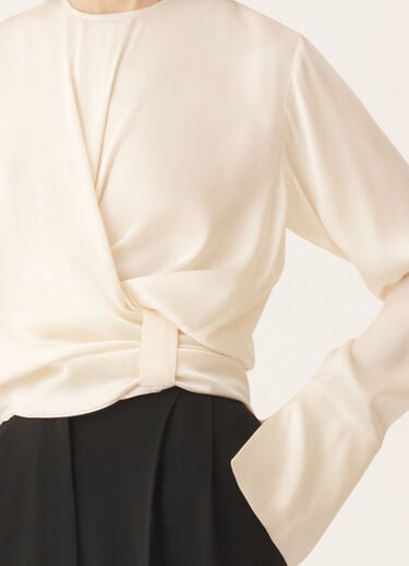 Fabiana Filippi Top in enver satin, butter White TPD225F299D9020000