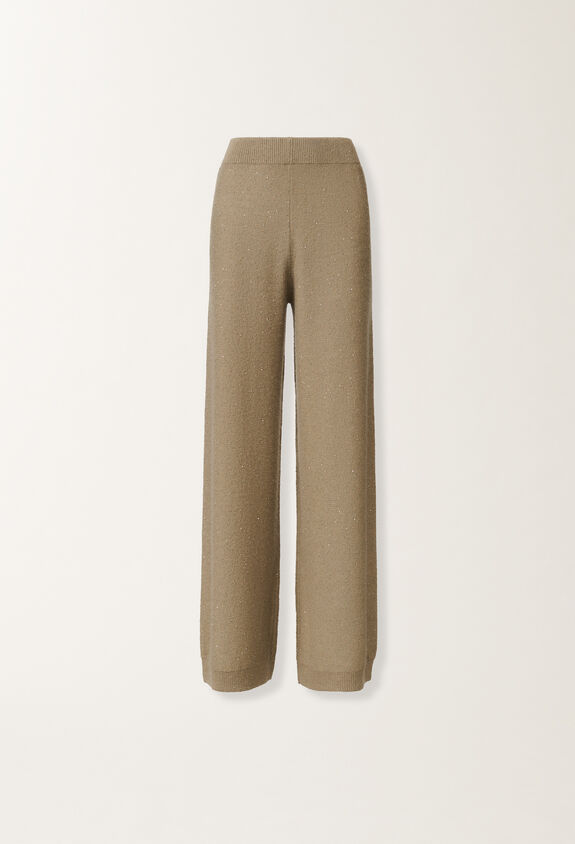 Fabiana Filippi Wool and silk trousers with sequins, olive GREEN PAD215F391D2960000