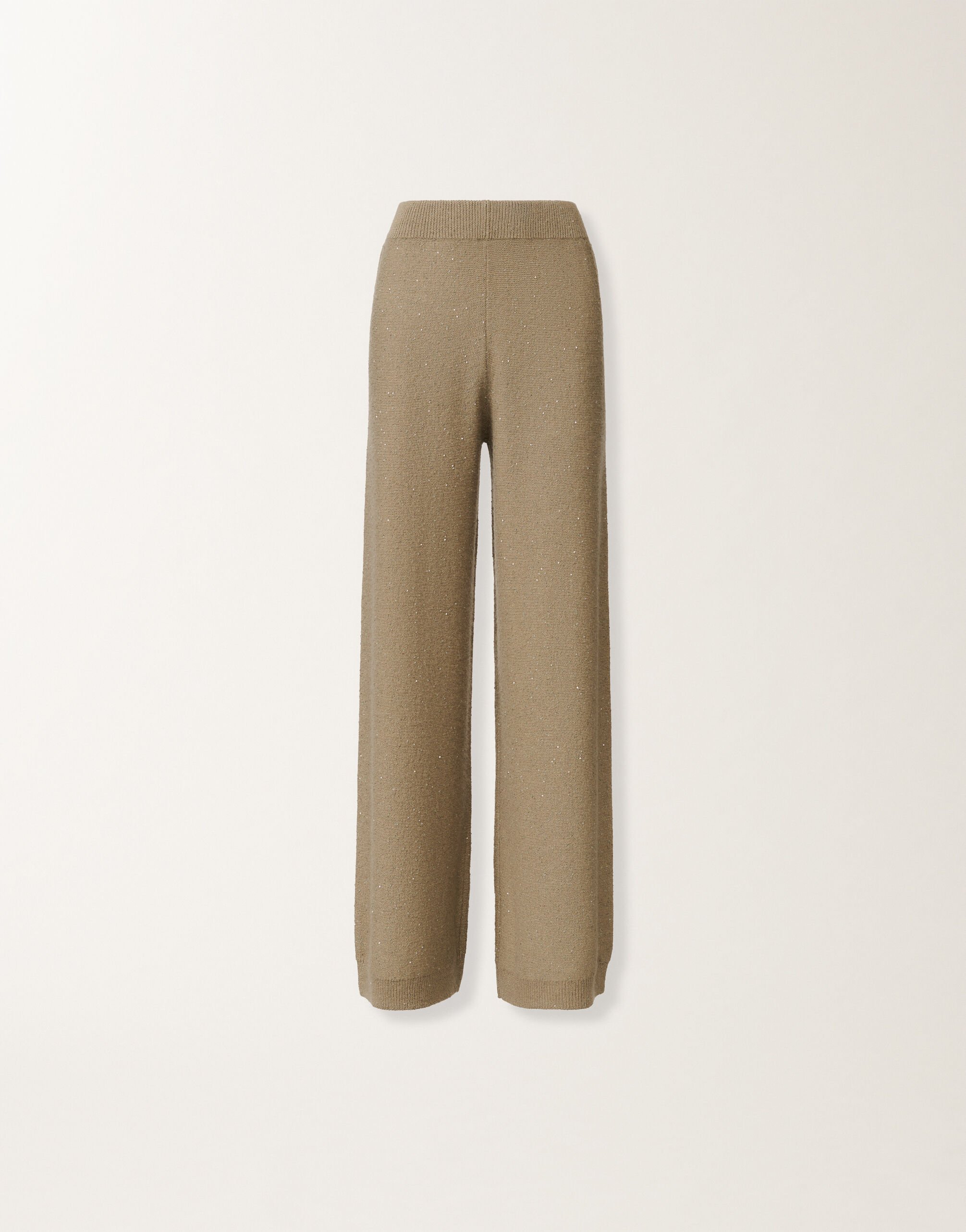 Fabiana Filippi Hose aus Wolle und Seide mit Pailletten, Oliv Braun PAD215F391D2960000