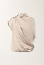 Fabiana Filippi Top aus Envers-Satin, Staubgrau Beige TPD215F298L5960000