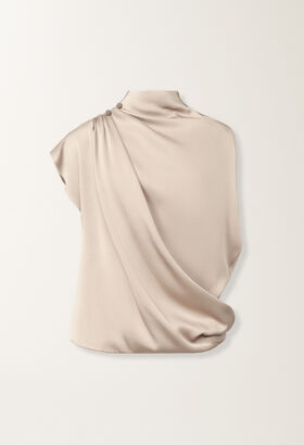 Fabiana Filippi Envers satin top, dust GREY TPD215F298L5960000