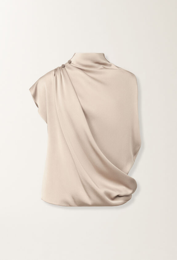 Fabiana Filippi Envers satin top, dust GREY TPD215F298L5960000