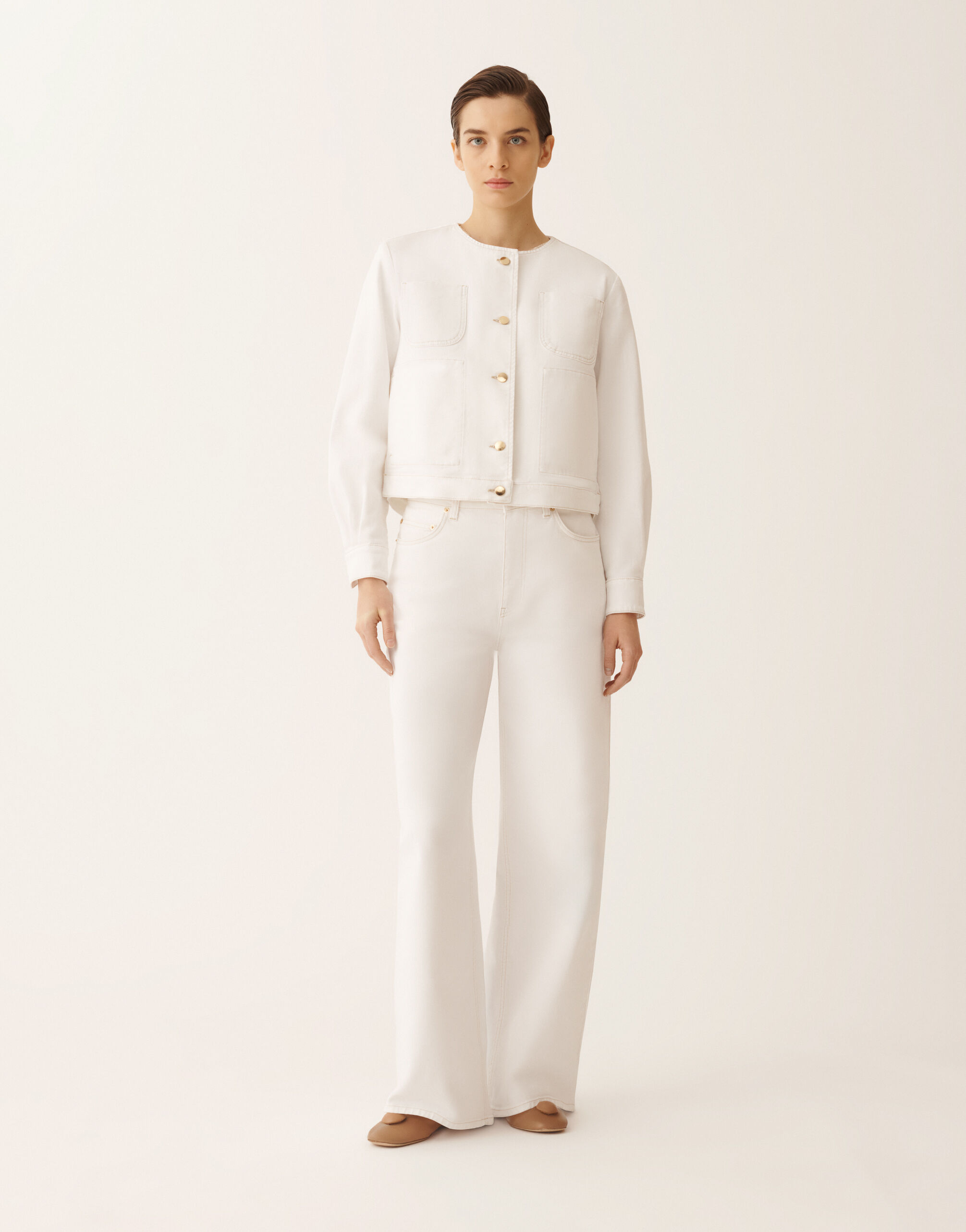 Denim jacket, white for Women | Fabiana Filippi®