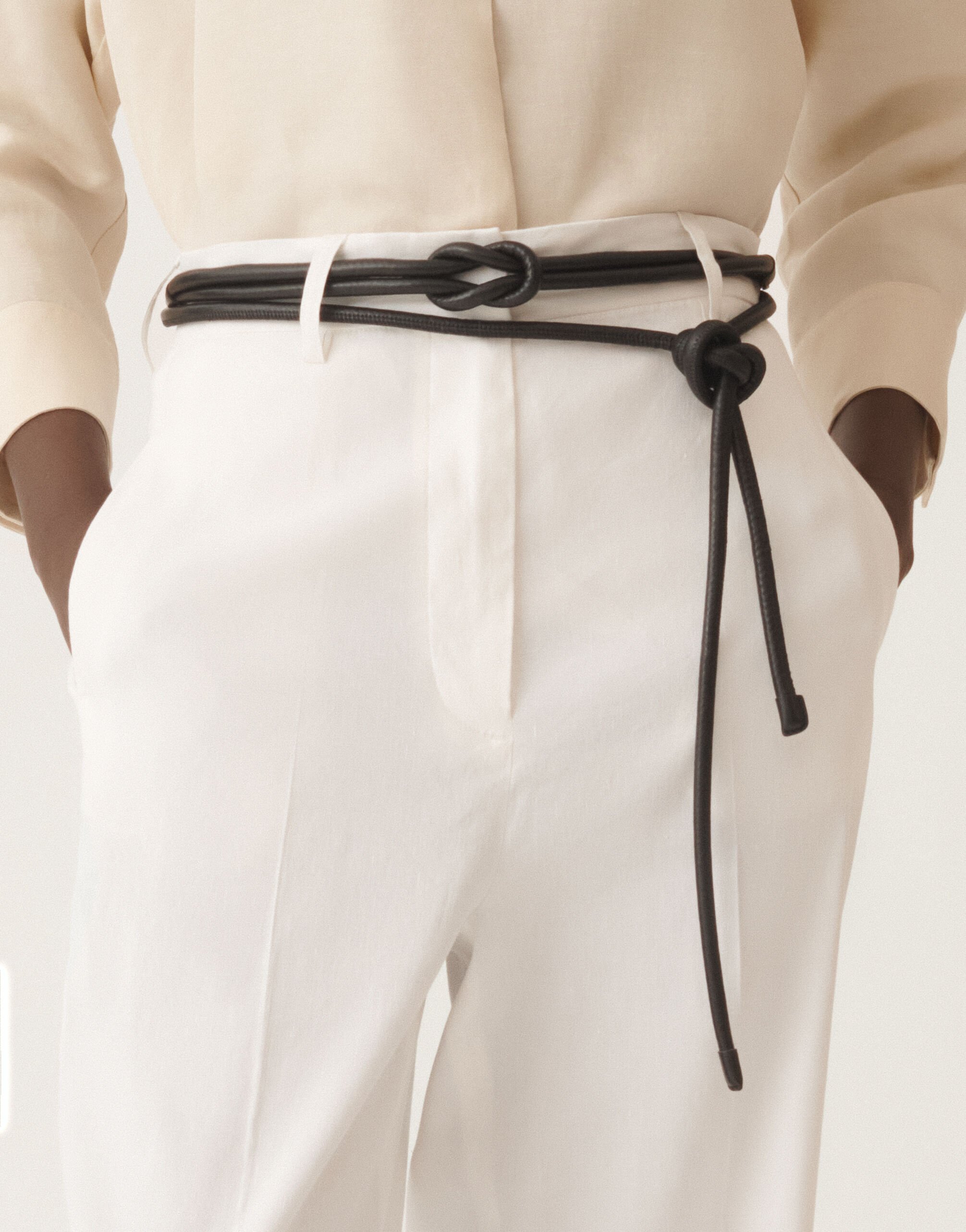 Fabiana Filippi Nappa leather belt, black SAND AADC02A034L4250000
