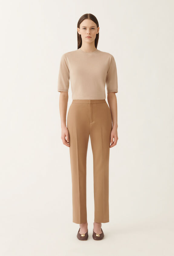 Fabiana Filippi Pantalón Montefalco de gabardina de algodón, mimbre MARRÓN PAD215F326L5150000
