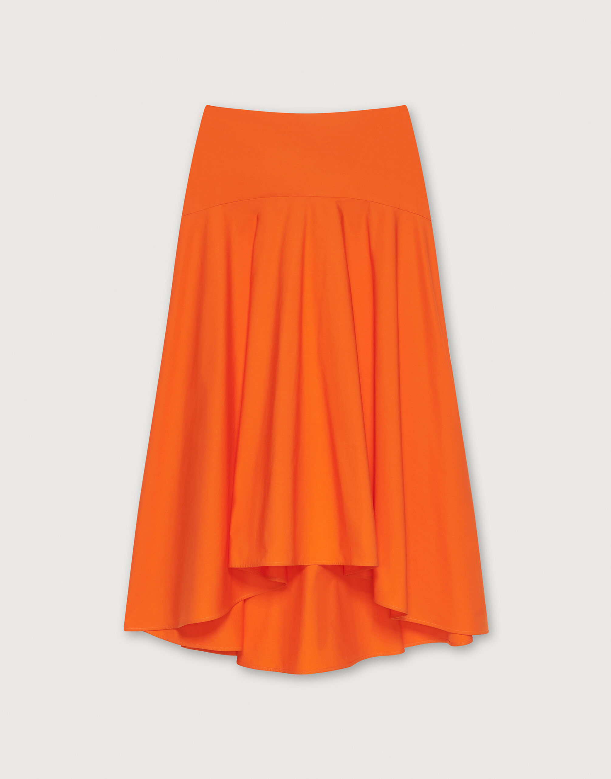 Gonna in popeline di cotone arancio Gonne per Donna Fabiana