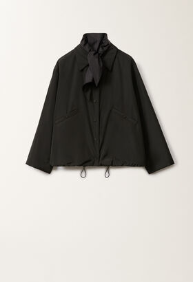 Fabiana Filippi Technical taffeta coach jacket, black WHITE CTD265F225D8040000