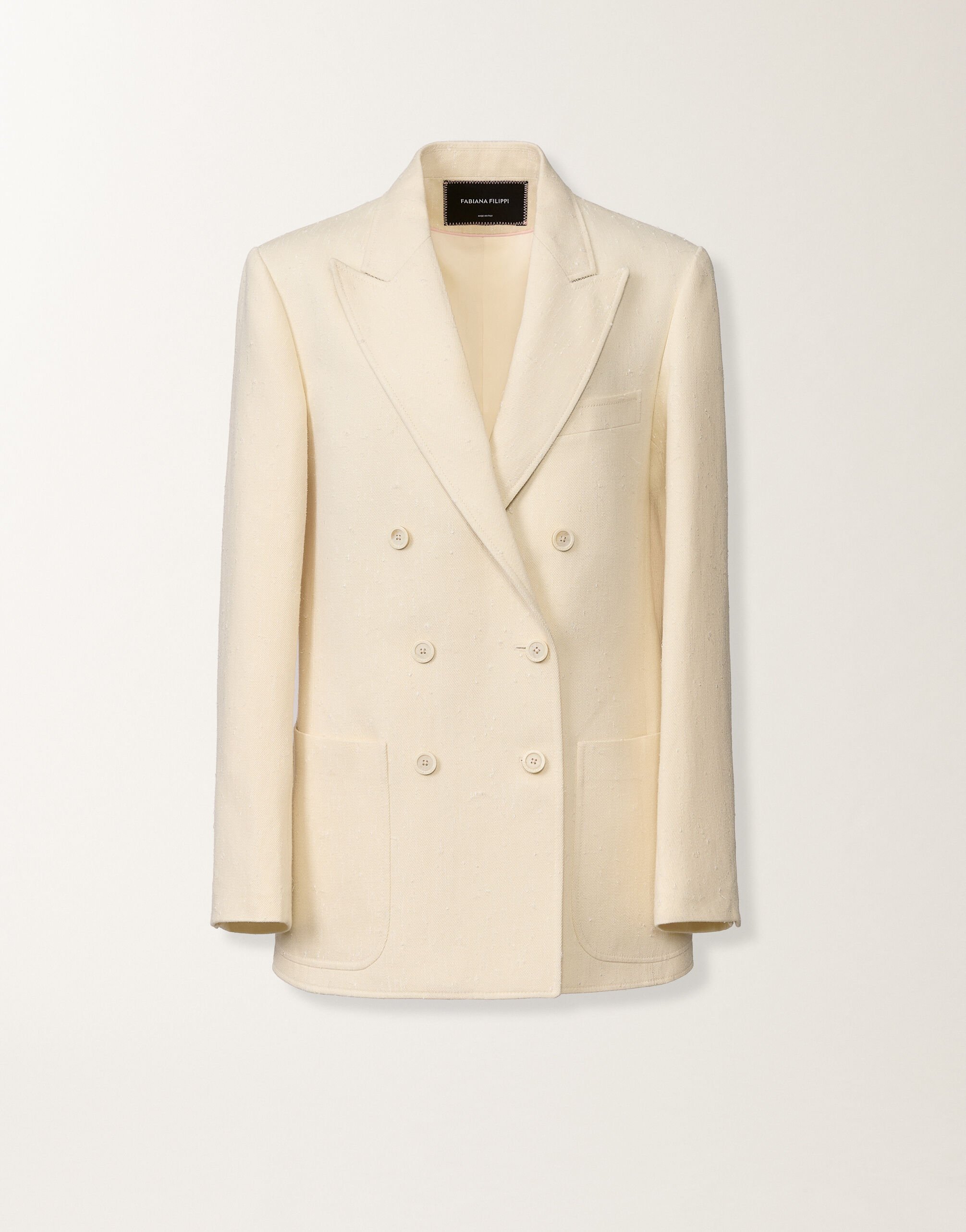 Fabiana Filippi Chaqueta cruzada en tailoring goccia fil coupé, color mantequilla Mantequilla GCD266F216L7820000