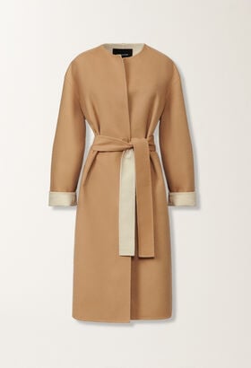 Fabiana Filippi Double wool coat, rope and wicker BROWN CTD215F240L5080000