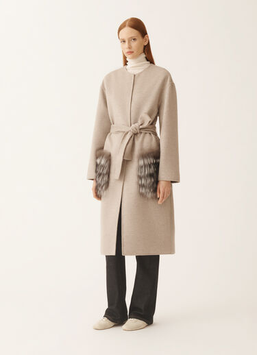 Fabiana Filippi Double-faced wool and cashmere coat, coriander Beige CTD225F687L6360000